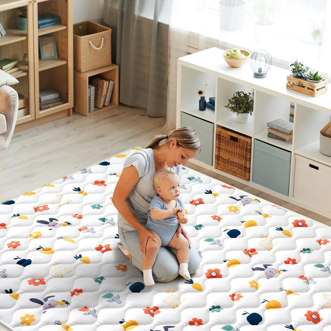 Odorless Premium Foam Foldable Baby Play Mat 71" X 59", Extra Large Thicker Activity Playmats for Babies,Toddlers, Infants, Soft Baby Mat for Floor,Play & Tummy Time,Machine Washable for Easy Care. - Just Closeouts Canada Inc.