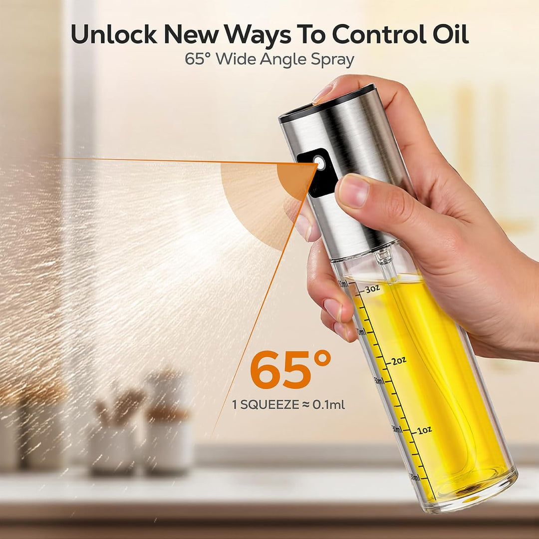 Oil Spray Bottle 2Pcs: Olive Sprayer for Cooking, Olive Oil Dispenser Bottle for Kitchen Gadgets,Food - grade Glass Oil Mister for Air Fryer, Frying, Salad, BBQ (2) - Just Closeouts Canada Inc.