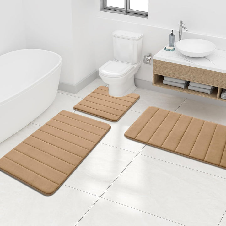 OLANLY Bath Mat Soft Memory Foam Bathroom 16" x 24" Camel - Just Closeouts Canada Inc.