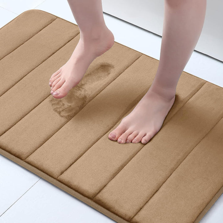 OLANLY Bath Mat Soft Memory Foam Bathroom 16" x 24" Camel - Just Closeouts Canada Inc.