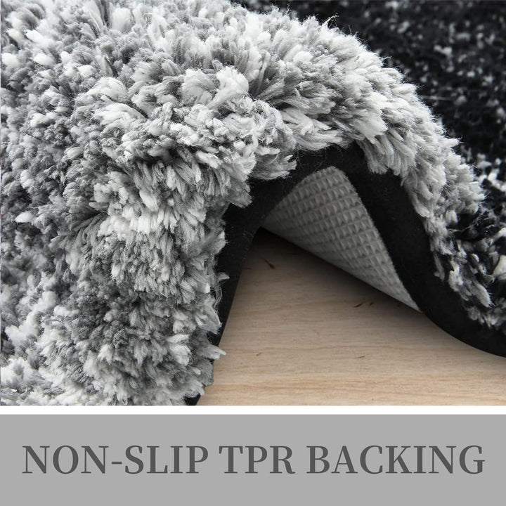 OLANLY Luxury Microfiber Bath Mat, Extra Soft and Absorbent Bathroom Mat, Non - Slip Plush Shaggy Bathroom Rug, Machine Wash Dry, Bath Rugs for Bathroom Floor, Tub and Shower, 16x24, Black - Just Closeouts Canada Inc.