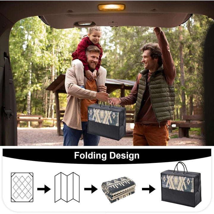 OLANLY Waterproof Outdoor Rug 5x8 ft, Reversible Plastic Straw Patio Camping Rugs, Large Foldable Outdoor Carpet Deck Rugs for Patio, RV, Outside Entry, Backyard, Bench, Picnic, Black & Beige - Just Closeouts Canada Inc.