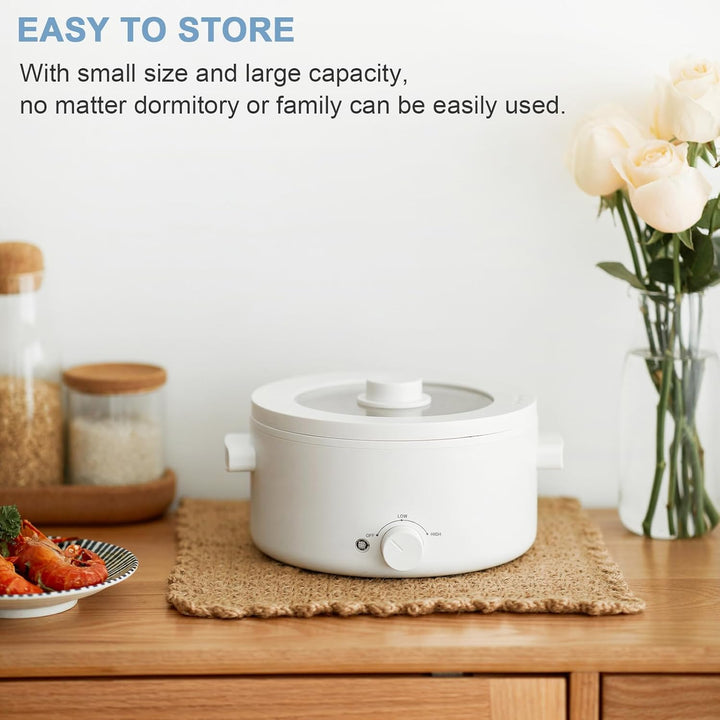 Olayks Electric Steamer for Cooking, 2L Ceramic Glaze Non - stick Pot, Dual Power Multi - functional Electric Cooker, Suitable for Steak, Pasta, Hot Pot, Ramen, Quick Heating and Overheat Protection - Just Closeouts Canada Inc.