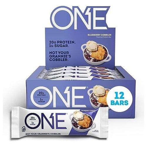 One Protein Bar Blueberry Cobbler, 20g of protein, 1g of sugar, 60g x 12 - Just Closeouts Canada Inc.788434106016