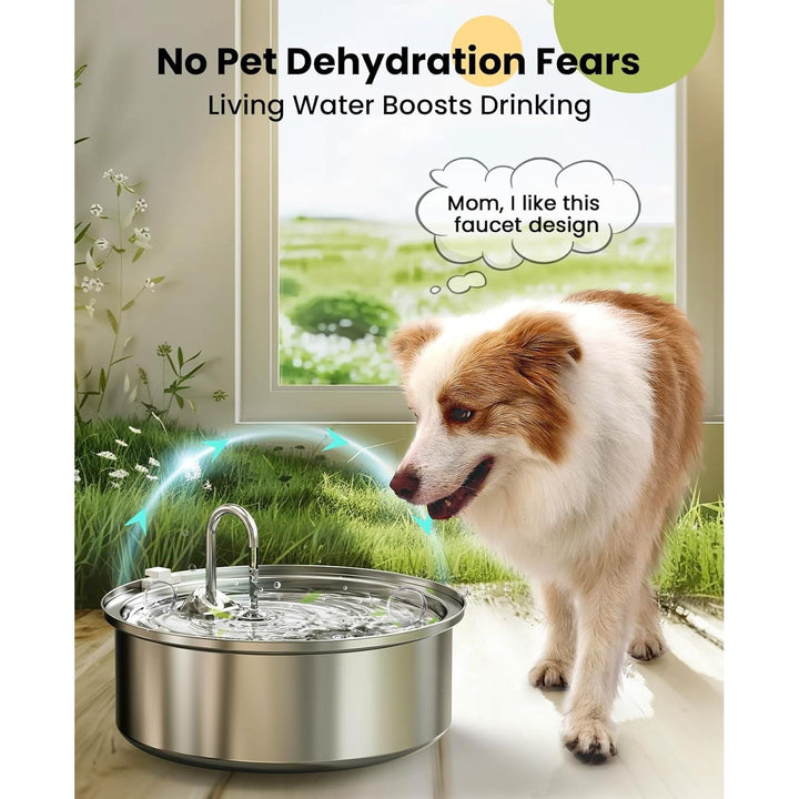 Oneisall Cat Water Fountain Stainless Steel,Dog Water Fountain Super Quiet with Triple Filtration 7L - Just Closeouts Canada Inc.