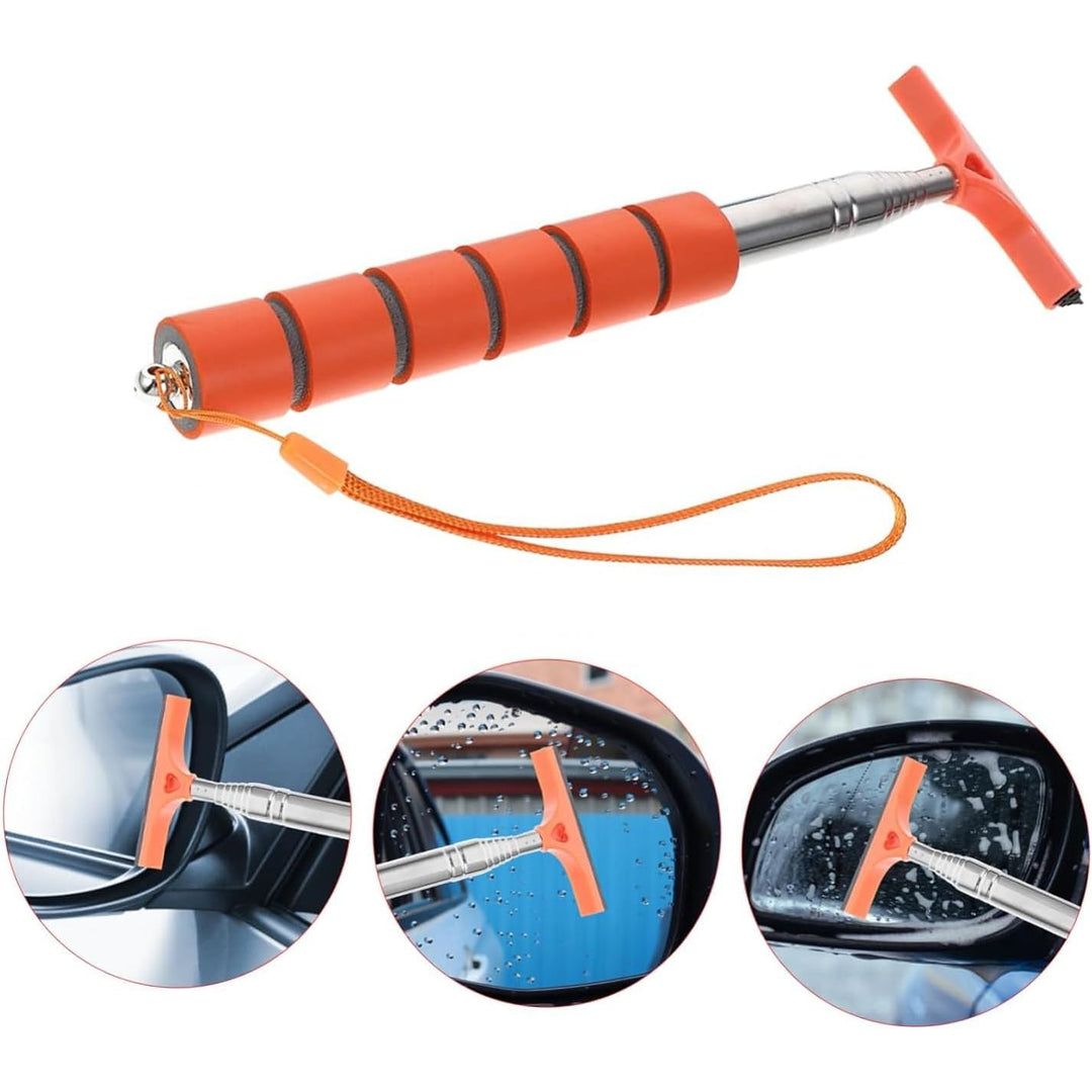 Orange telescopic car mirror wiper, view 4