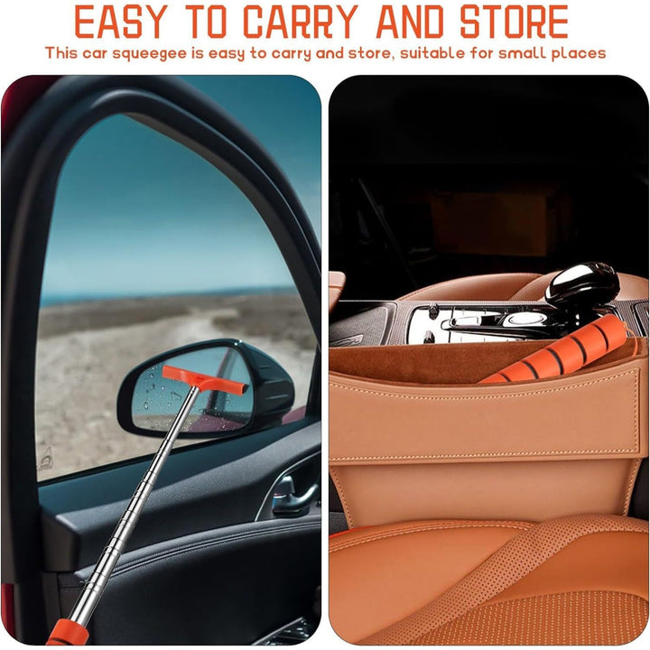 Orange telescopic car mirror wiper, view 6