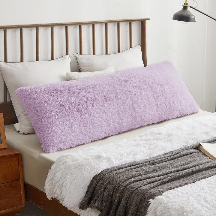Orchid Lavender Plush Faux Fur Body Pillow Cover, 20 × 54 in - Just Closeouts Canada Inc.X0036UQETD