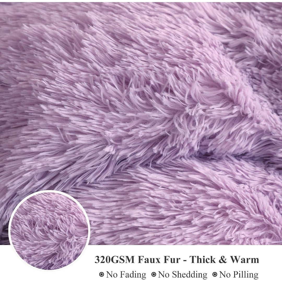 Orchid Lavender Plush Faux Fur Body Pillow Cover, 20 × 54 in - Just Closeouts Canada Inc.X0036UQETD