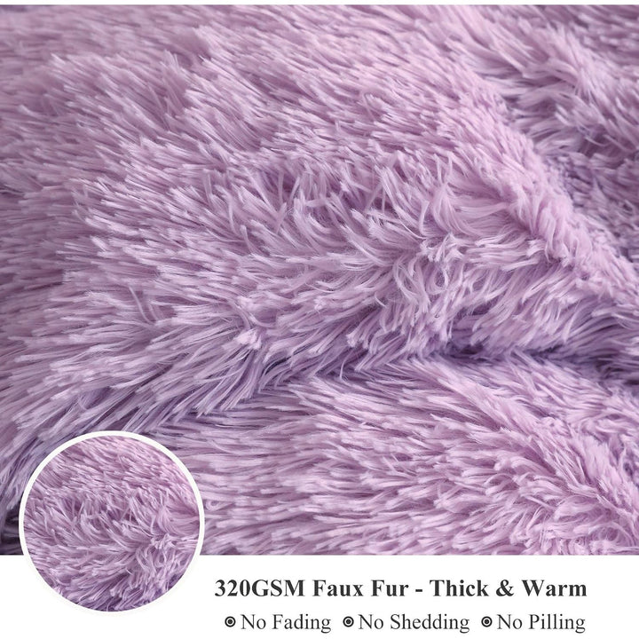 Orchid Lavender Plush Faux Fur Body Pillow Cover, 20 × 54 in - Just Closeouts Canada Inc.X0036UQETD