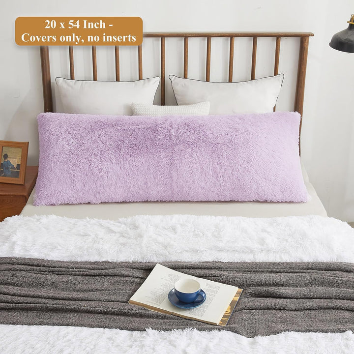 Orchid Lavender Plush Faux Fur Body Pillow Cover, 20 × 54 in - Just Closeouts Canada Inc.X0036UQETD