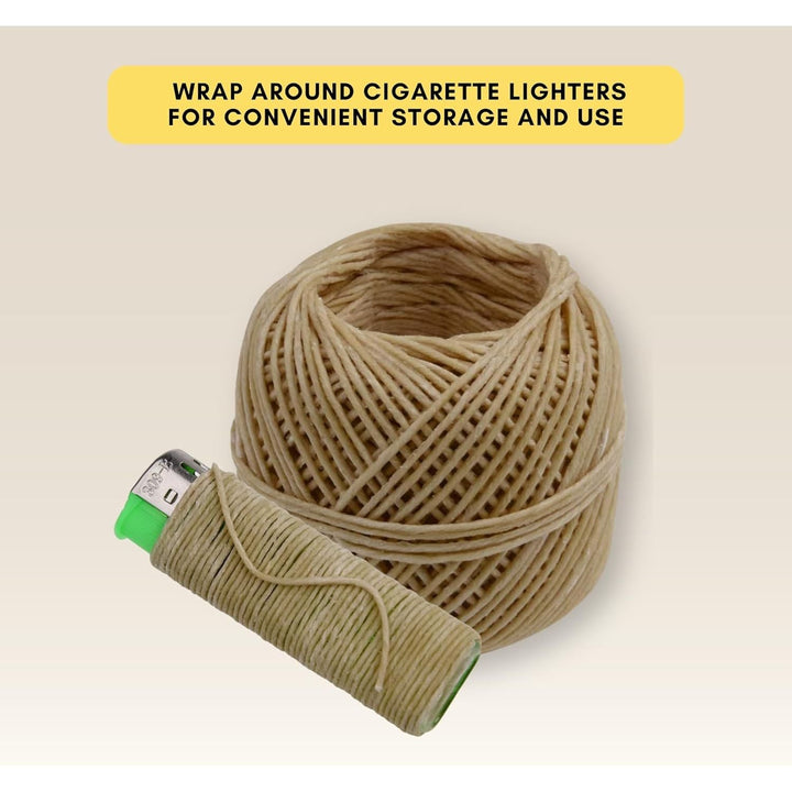 Organic Hemp Wick Line - 100% Natural Hemp - Edible Grade Beeswax - 200 Ft Spool (1.0 mm) - No Cotton, No Lead - Perfect Alternative to Butane Cigarette Lighters and Phosphor Matches - Just Closeouts Canada Inc.