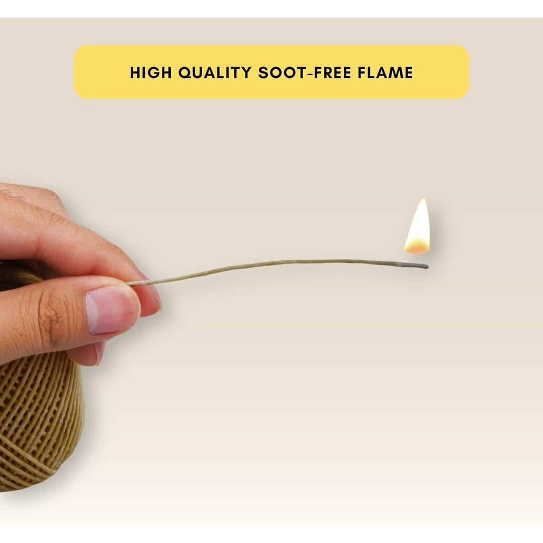 Organic Hemp Wick Line - 100% Natural Hemp - Edible Grade Beeswax - 200 Ft Spool (1.0 mm) - No Cotton, No Lead - Perfect Alternative to Butane Cigarette Lighters and Phosphor Matches - Just Closeouts Canada Inc.