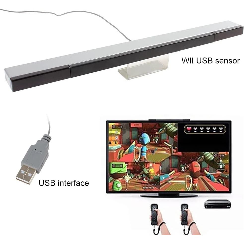 OriGlam USB Wired Wii Sensor Bar, Replacement Infrared IR Ray Motion Sensor Bar for Nintendo Wii and Wii U Consoles - Just Closeouts Canada Inc.
