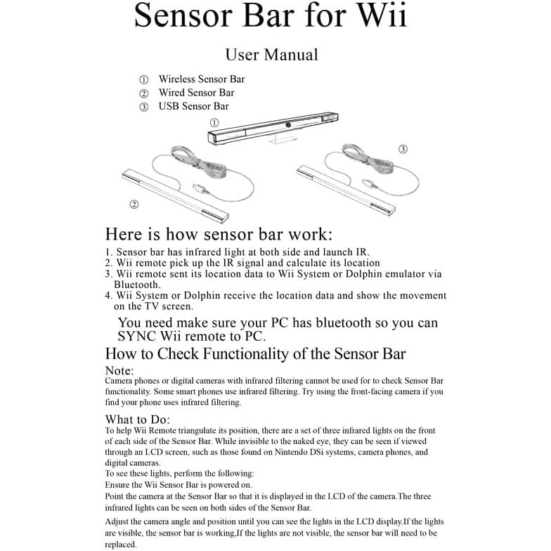 OriGlam USB Wired Wii Sensor Bar, Replacement Infrared IR Ray Motion Sensor Bar for Nintendo Wii and Wii U Consoles - Just Closeouts Canada Inc.