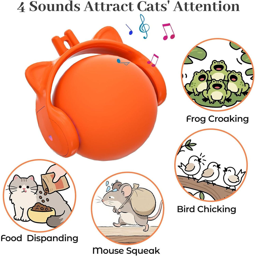 ORSDA Cat Toys, Automatic Rolling Ball with Feather Tail for Indoor Cats, Motion Activated Jumping & Chirping Cat Ball Toy, 3 LED Light Modes, USB Rechargeable - Just Closeouts Canada Inc.