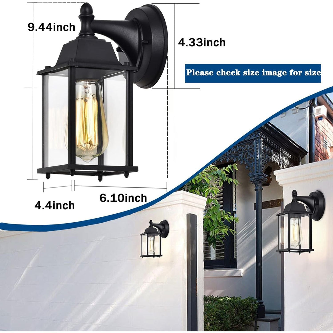 Outdoor Light Fixtures Wall Mount Outdoor Lights 2 Pack Black Aluminum Anti - Rust Outdoor Wall Lantern Small Porch Exterior Light Fixture - Just Closeouts Canada Inc.