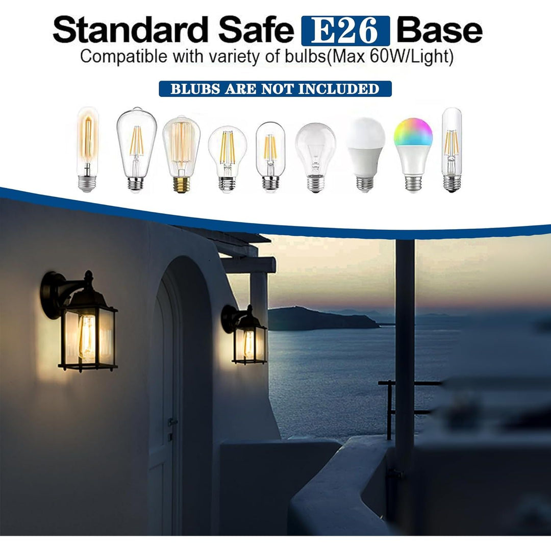 Outdoor Light Fixtures Wall Mount Outdoor Lights 2 Pack Black Aluminum Anti - Rust Outdoor Wall Lantern Small Porch Exterior Light Fixture - Just Closeouts Canada Inc.