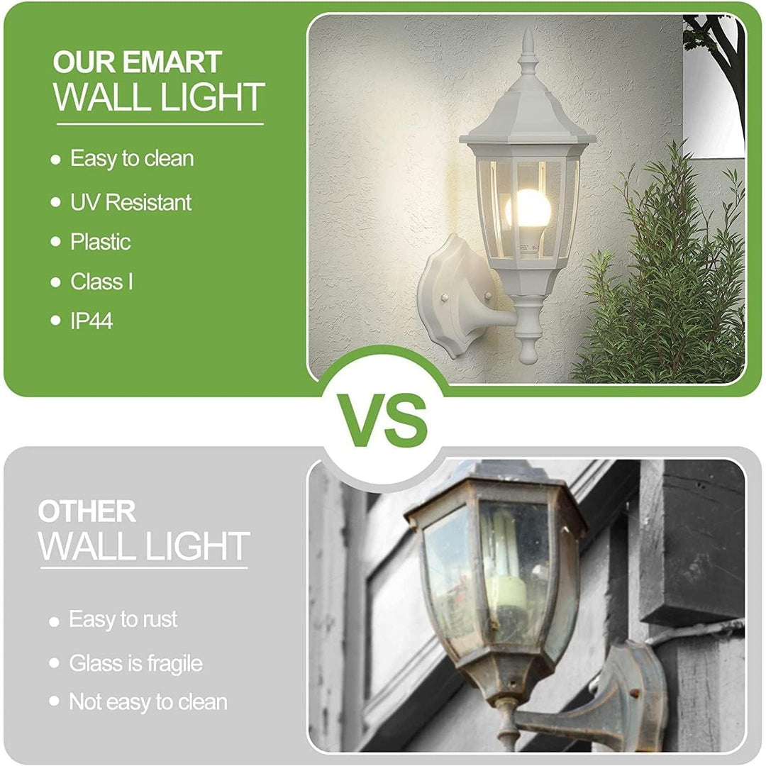 Outdoor Porch Light Exterior Wall Mount Lantern Fixtures White 2 Pack - Just Closeouts Canada Inc.