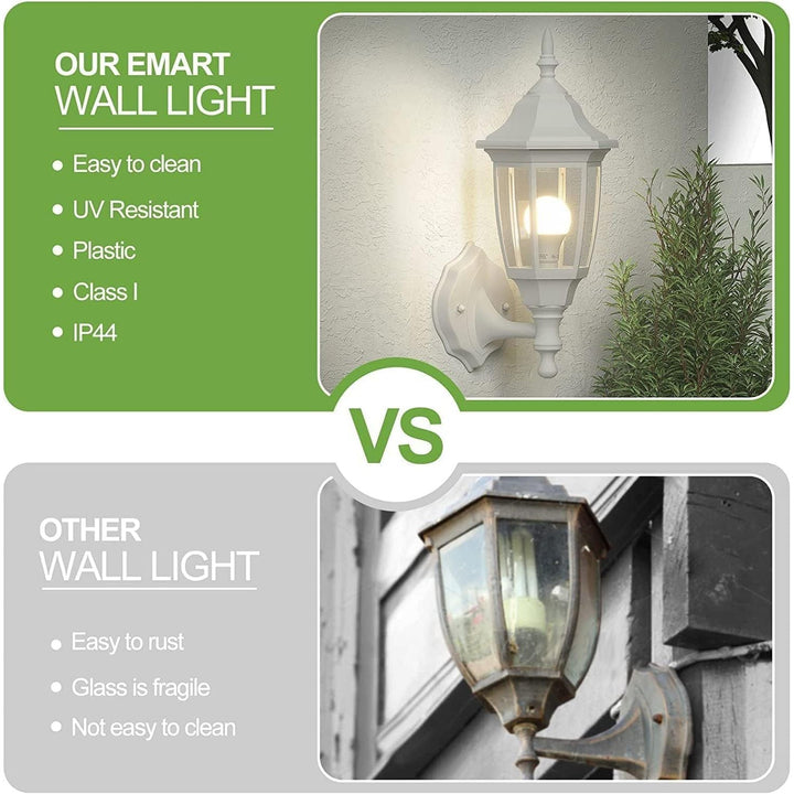Outdoor Porch Light Exterior Wall Mount Lantern Fixtures White 2 Pack - Just Closeouts Canada Inc.