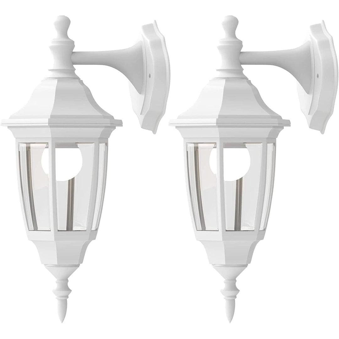 Outdoor Porch Light Exterior Wall Mount Lantern Fixtures White 2 Pack - Just Closeouts Canada Inc.