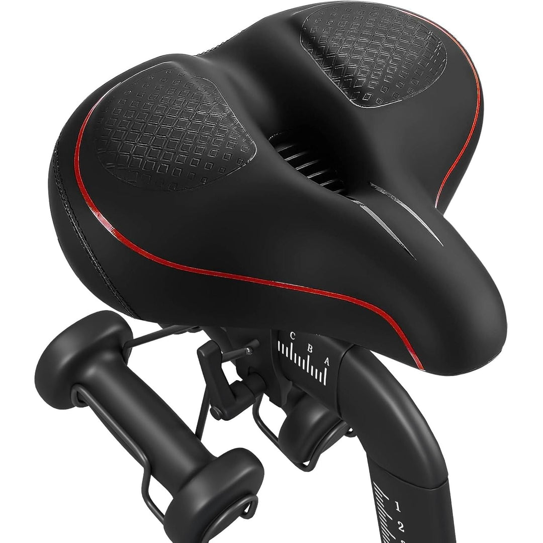 Oversized Bike Seat for Men Women Comfort, Wide Bike Seat Cushion Replacement, Breathable Corfortable Bicycle Seat Saddle Compatible with Peloton/Exercise/Stationary/Electric/Cruiser Bikes - Just Closeouts Canada Inc.