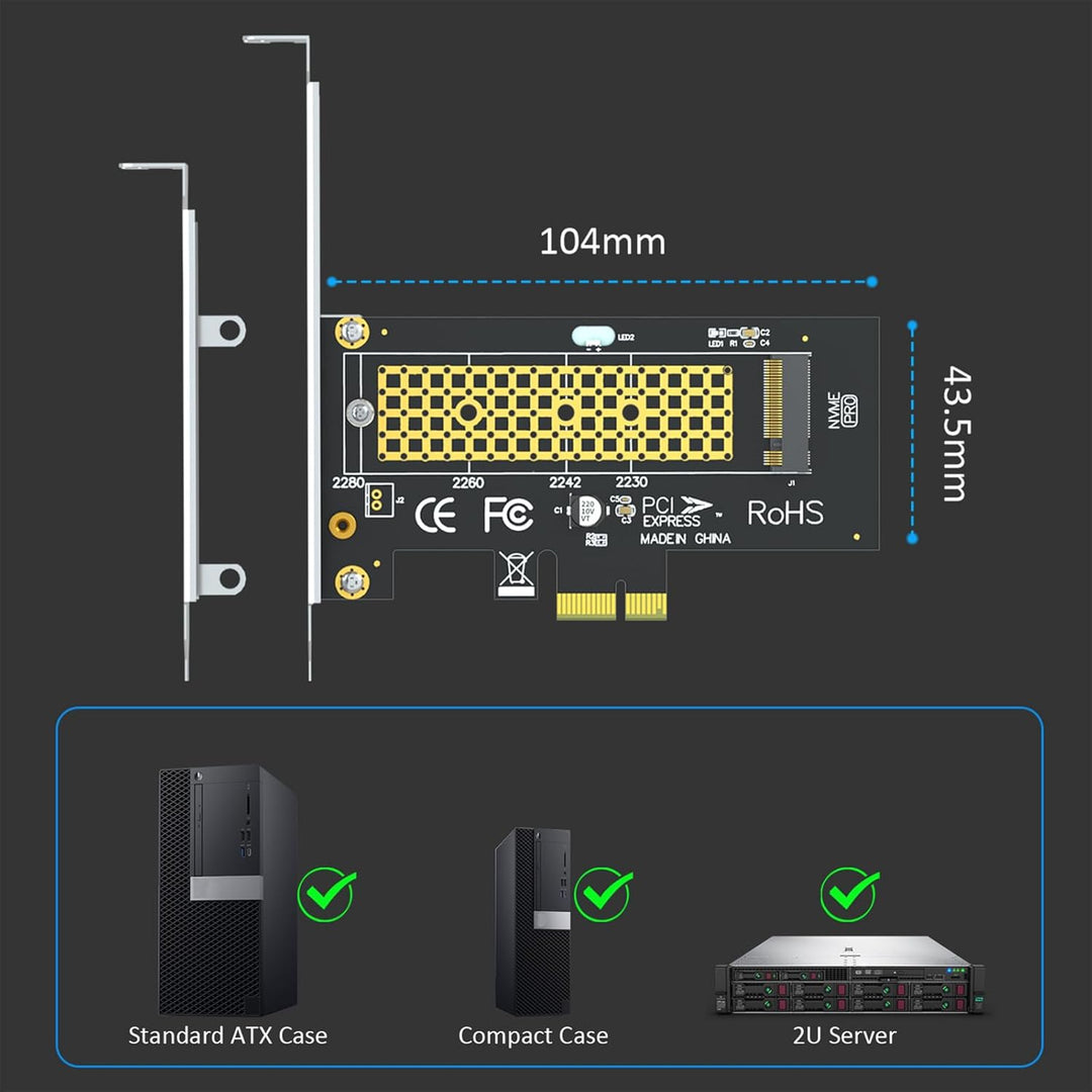 PA09 - X1 - HS M.2 NVMe to PCIe X1 Adapter with M.2 Heatsink for M.2 NVMe SSD, PCIe X1 Installation - Just Closeouts Canada Inc.X002Y4NXH3