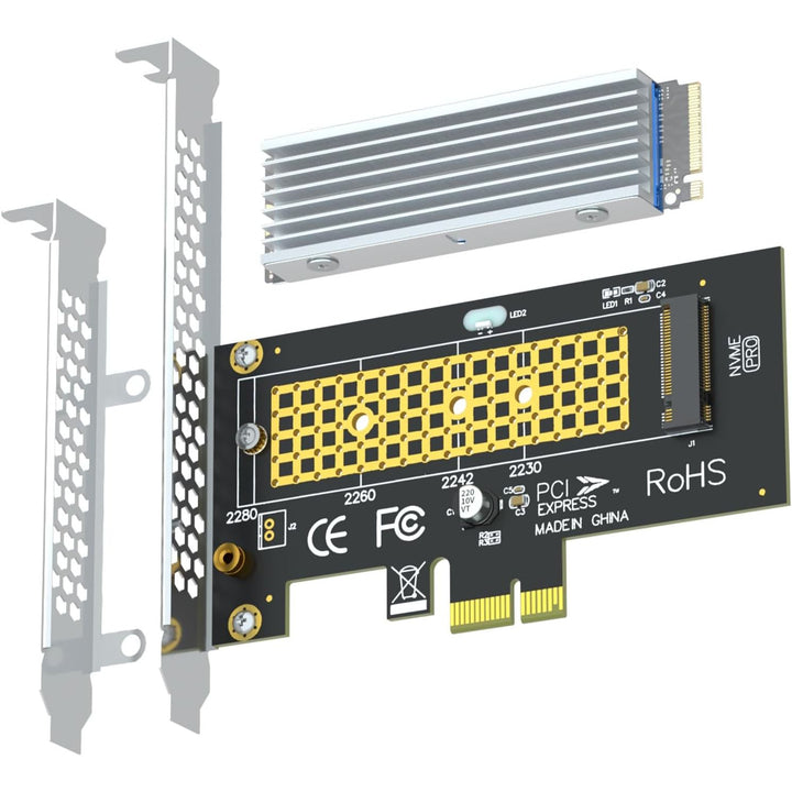 PA09 - X1 - HS M.2 NVMe to PCIe X1 Adapter with M.2 Heatsink for M.2 NVMe SSD, PCIe X1 Installation - Just Closeouts Canada Inc.X002Y4NXH3