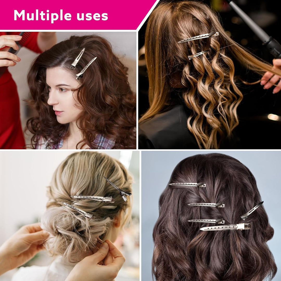 Pack of 30 Silver Hair Clips, 9 cm EnteBill Hair Clips, Hair Clips, Hairdresser Metal for Girls and Women - Just Closeouts Canada Inc.X004E4329P