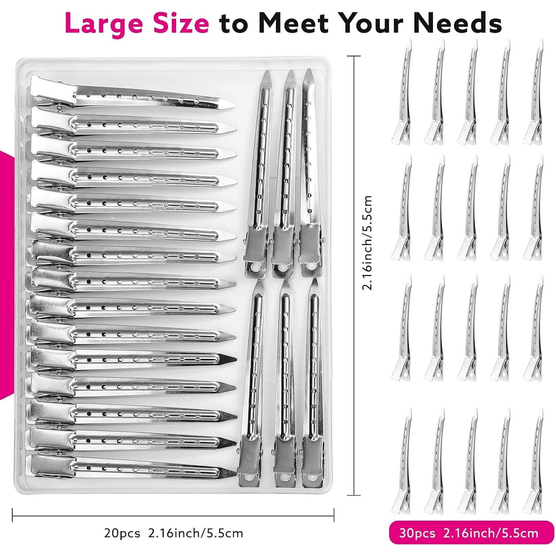 Pack of 30 Silver Hair Clips, 9 cm EnteBill Hair Clips, Hair Clips, Hairdresser Metal for Girls and Women - Just Closeouts Canada Inc.X004E4329P