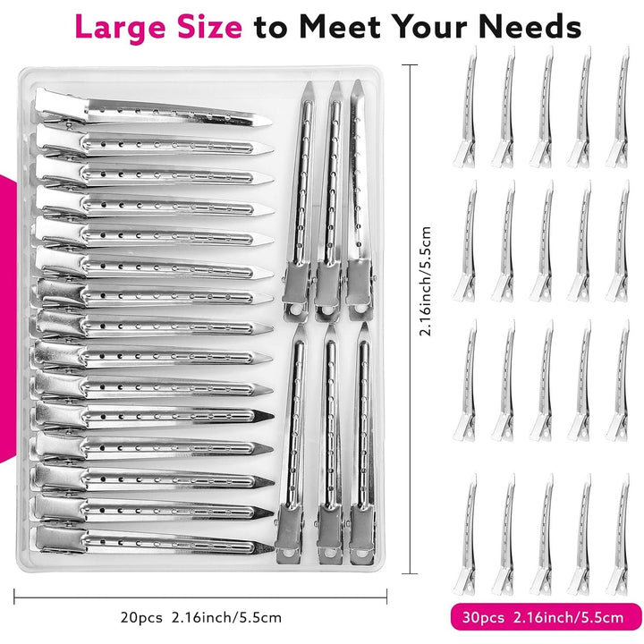 Pack of 30 Silver Hair Clips, 9 cm EnteBill Hair Clips, Hair Clips, Hairdresser Metal for Girls and Women - Just Closeouts Canada Inc.X004E4329P