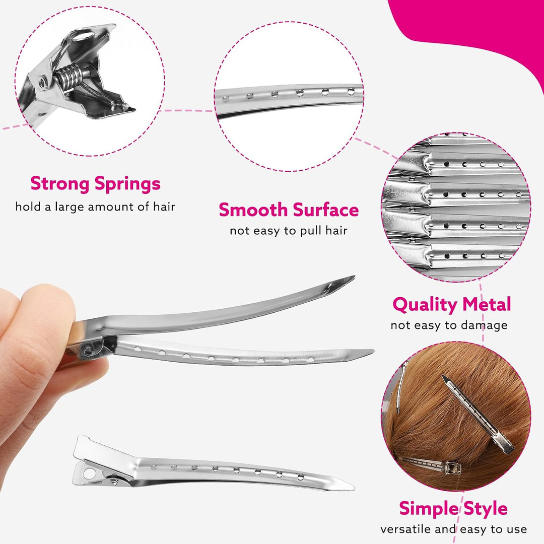 Pack of 30 Silver Hair Clips, 9 cm EnteBill Hair Clips, Hair Clips, Hairdresser Metal for Girls and Women - Just Closeouts Canada Inc.X004E4329P