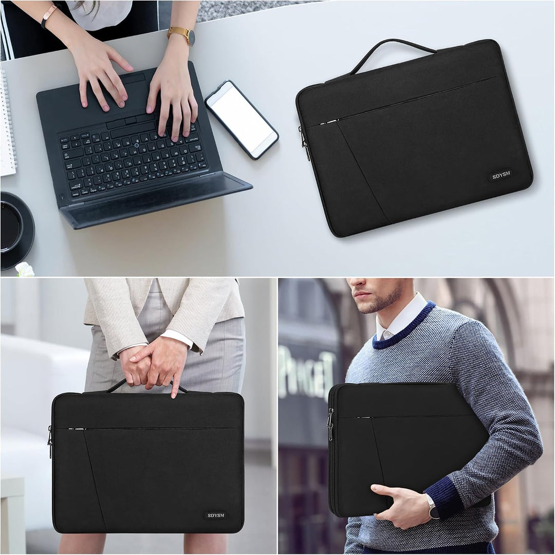 Padded Laptop Sleeve with Handle – Black, 15–15.6 in - Just Closeouts Canada Inc.