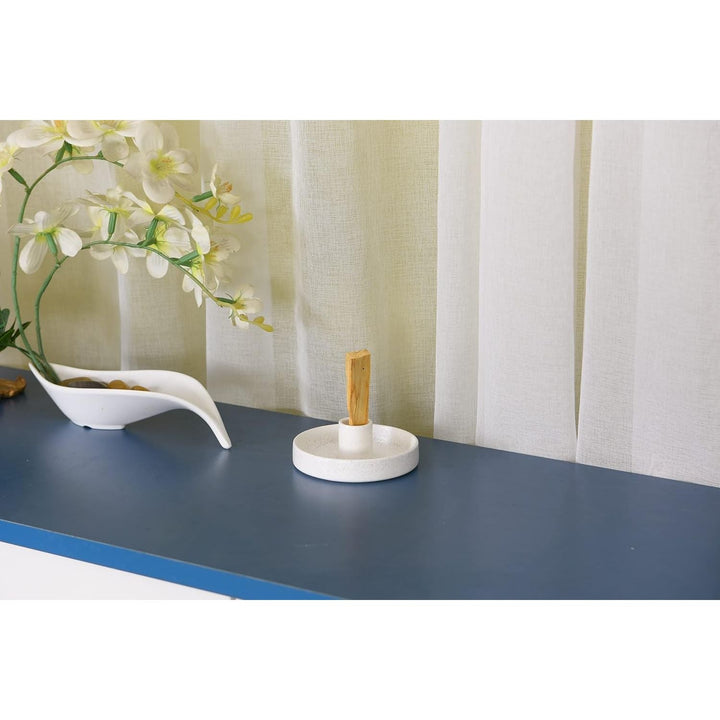 Palo Santo Holder, Ceramic Incense Holder for Palo Santo Sticks, Scent Wood Stand and Ash Catcher, Simple, Sturdy and Well Made Incense Burner, Cozy Speckled White - Just Closeouts Canada Inc.