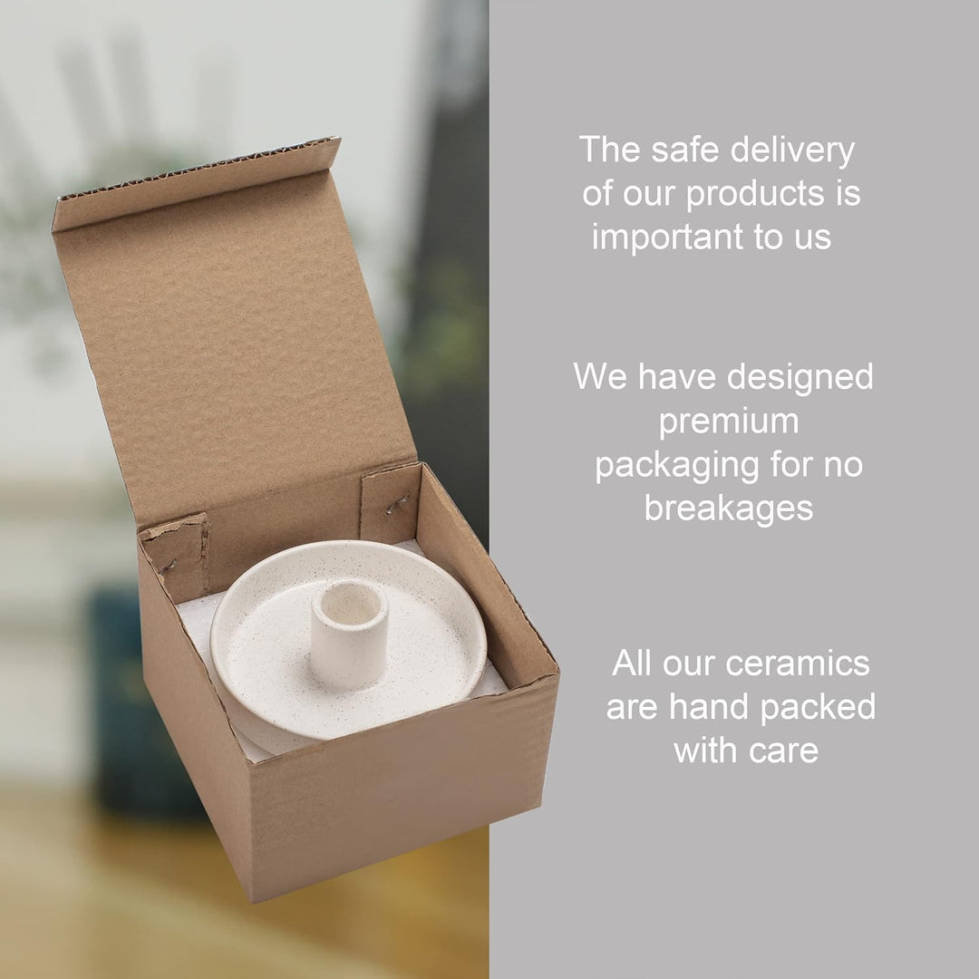 Palo Santo Holder, Ceramic Incense Holder for Palo Santo Sticks, Scent Wood Stand and Ash Catcher, Simple, Sturdy and Well Made Incense Burner, Cozy Speckled White - Just Closeouts Canada Inc.