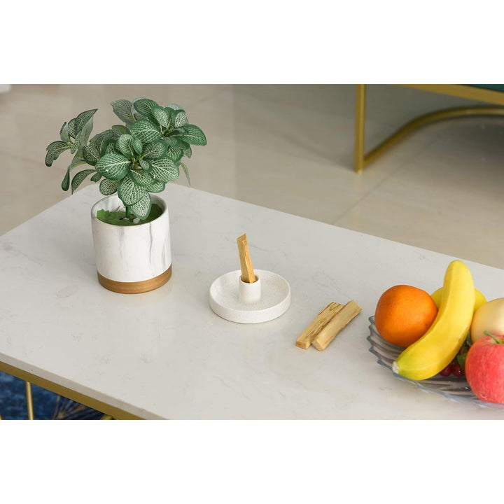 Palo Santo Holder, Ceramic Incense Holder for Palo Santo Sticks, Scent Wood Stand and Ash Catcher, Simple, Sturdy and Well Made Incense Burner, Cozy Speckled White - Just Closeouts Canada Inc.