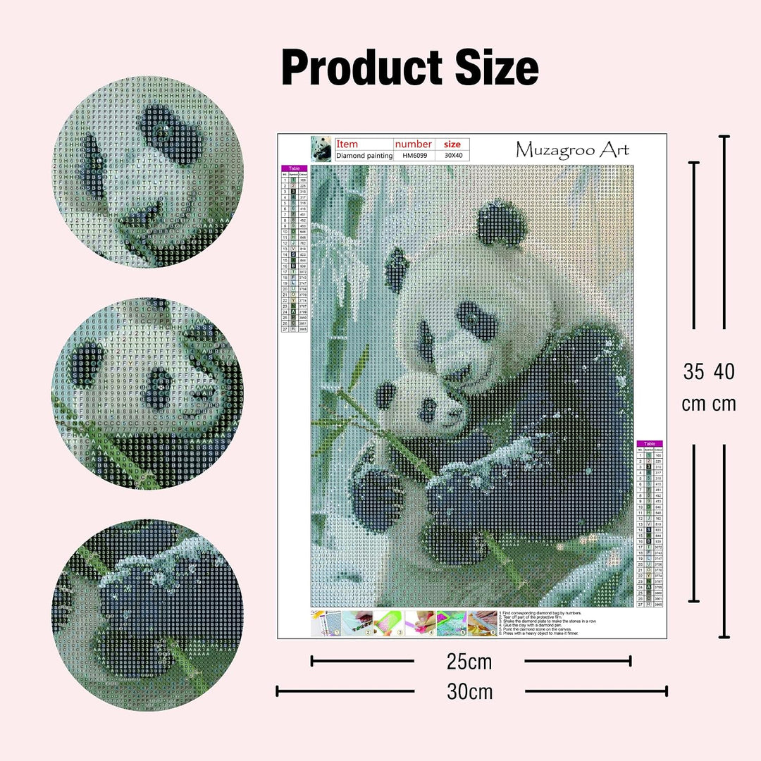 Panda and Cub Diamond Painting Kit, 12 x 16 in - Just Closeouts Canada Inc.