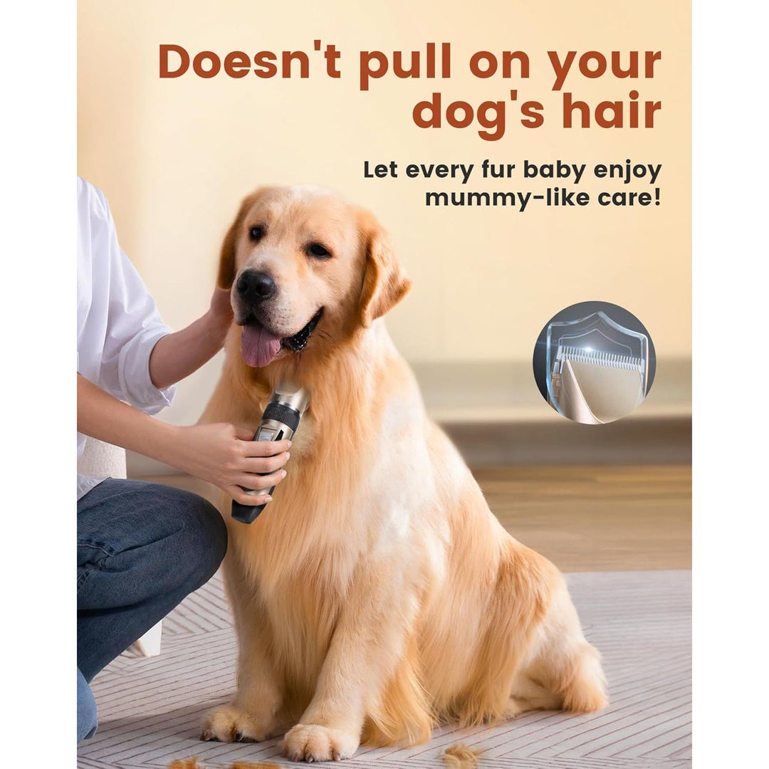 PAPMINI 2 in 1 Dog Grooming Kit, Low Noise Rechargeable Dog Clippers for Grooming, Cordless Pet Hair Clippers and Paw Trimmer, Pet Shavers for Small Dogs Cats Animals (Gold) - Just Closeouts Canada Inc.