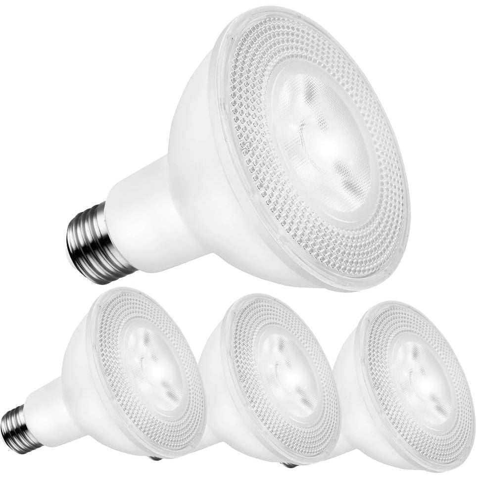 PAR30 LED Long Neck Flood Light Bulbs, 5000K Daylight White Dimmable Spotlight, 12W=75W Halogen, 1200LM E26 Base 40 Degree, Indoor/Outdoor, 4 Pack - Just Closeouts Canada Inc.X002J1EEE7,X002AGRHXL
