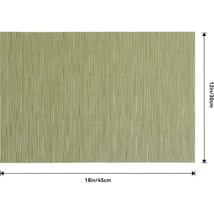 Pea Green Placemats Set of 4 - Heat Resistant Non - Slip Place mats for Dining Table, Washable Durable PVC Vinyl Woven Table Mats - Just Closeouts Canada Inc.