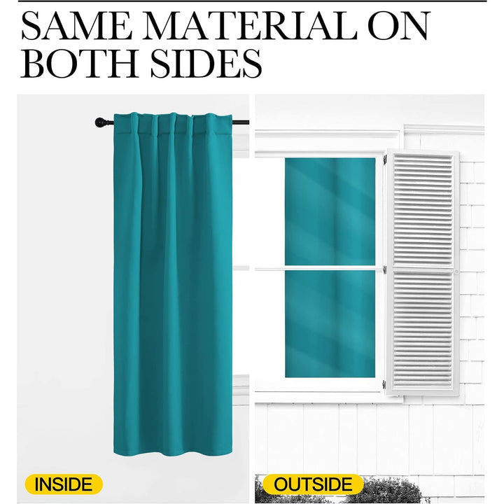 Peacock Teal Blackout Curtains, 52 x 84 in, Set of 2 - Just Closeouts Canada Inc.