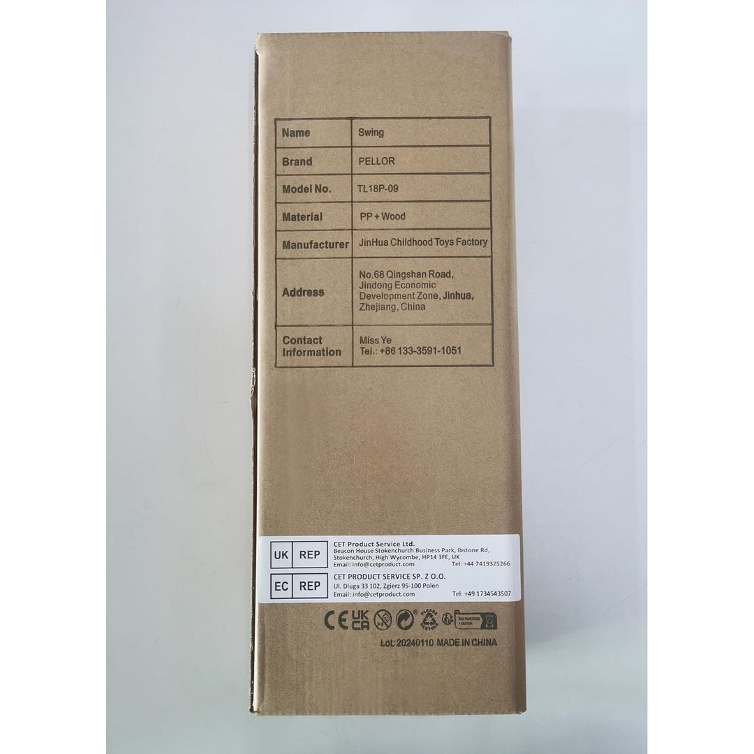 PELLOR Playground Children's Wooden Trapeze Swing Bar with Plastic Gym Rings Swing Set for Indoor & Outdoor Fun - Just Closeouts Canada Inc.