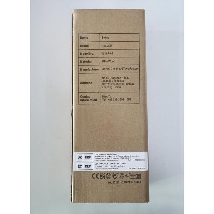 PELLOR Playground Children's Wooden Trapeze Swing Bar with Plastic Gym Rings Swing Set for Indoor & Outdoor Fun - Just Closeouts Canada Inc.