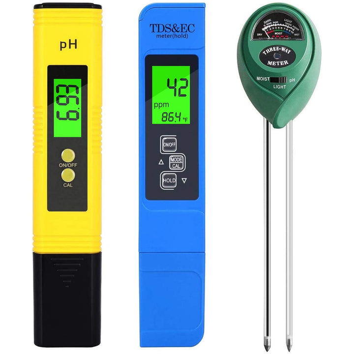 PH Meter, TDS PPM Meter, Soil PH Tester, PH/EC Digital Kit, 3 Pack - Just Closeouts Canada Inc.