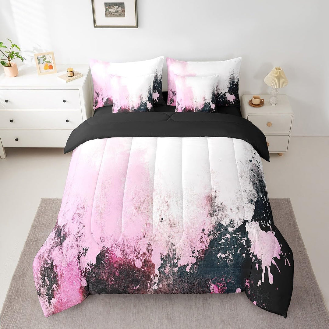 Pink Abstract Comforter & Sheet Set, Full, 7-Piece - Just Closeouts Canada Inc.X004GU3EVD