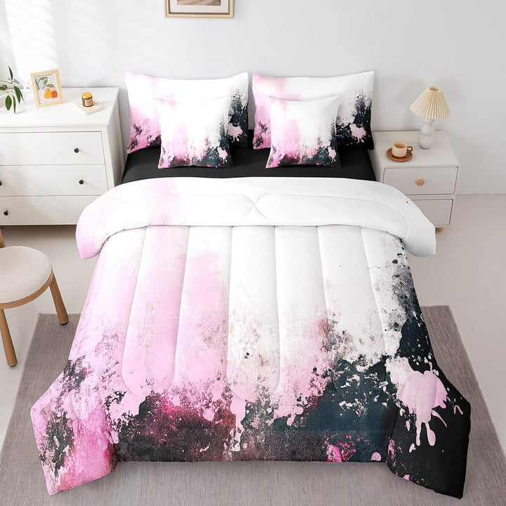 Pink Abstract Comforter & Sheet Set, Full, 7-Piece - Just Closeouts Canada Inc.X004GU3EVD