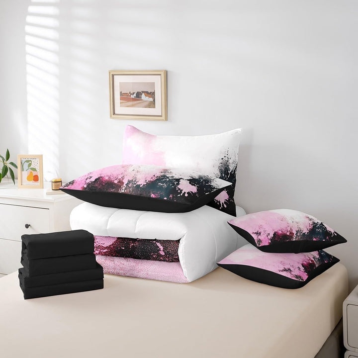 Pink Abstract Comforter & Sheet Set, Full, 7-Piece - Just Closeouts Canada Inc.X004GU3EVD