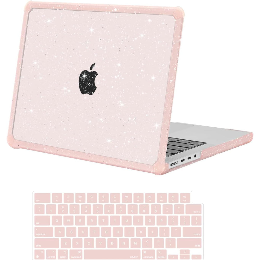 Pink Glitter TPU-Bumper Case and Keyboard Cover for 14-Inch Pro - Just Closeouts Canada Inc.