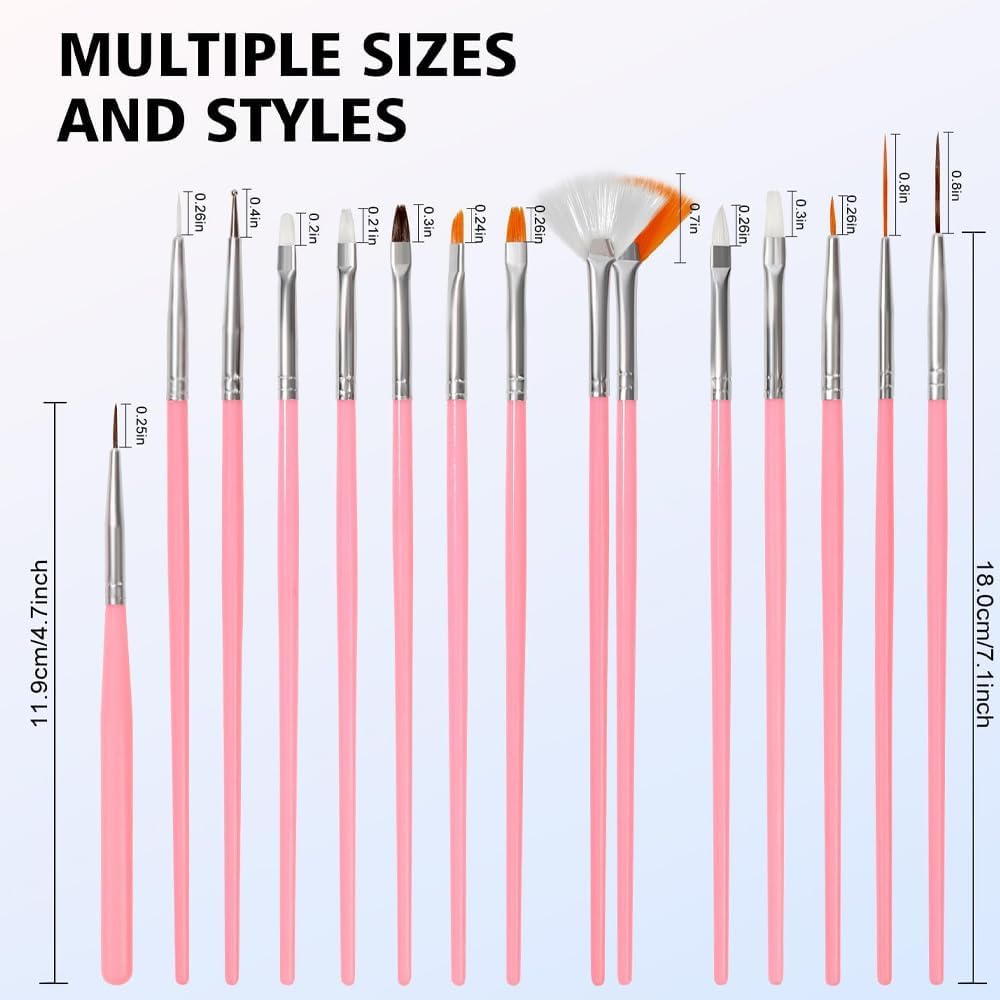 Pink Nail Art Brush, Dotting Tool & Holder Kit - Just Closeouts Canada Inc.X004OO97XP