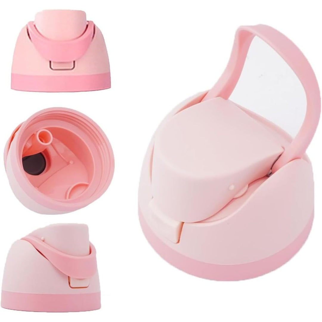 Pink one-button replacement water bottle lid, view 1